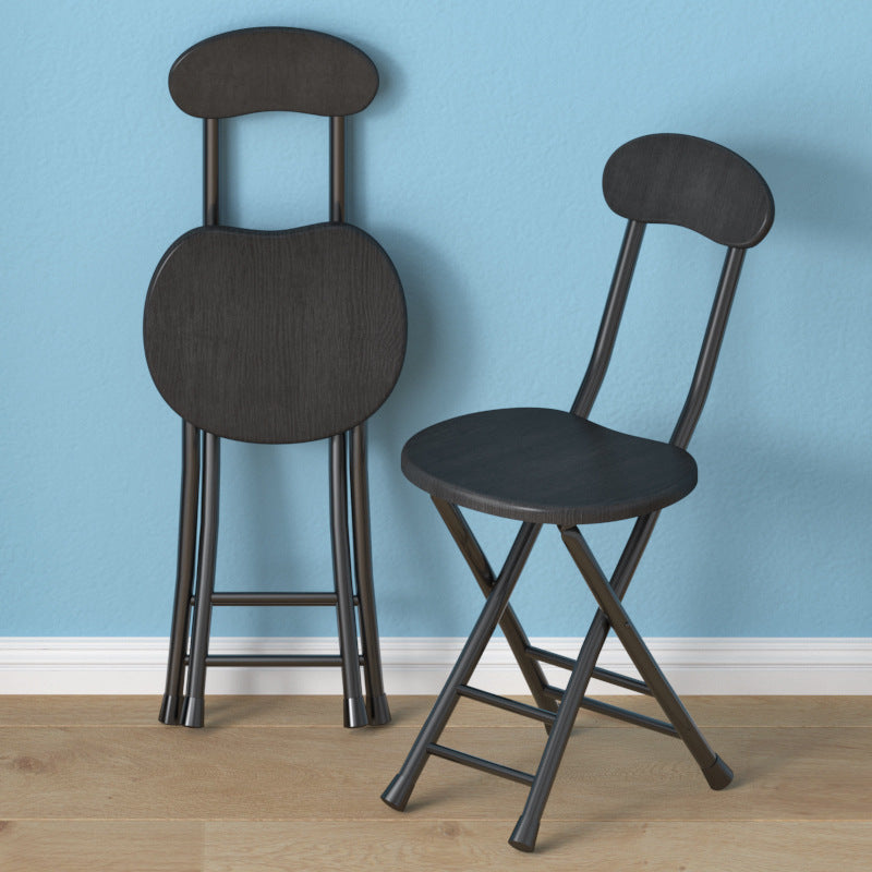 2 x Grace Steel and Wood Folding Chairs (Black) - Dshop.com.au