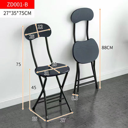 2 x Grace Steel and Wood Folding Chairs (Black) - Dshop.com.au