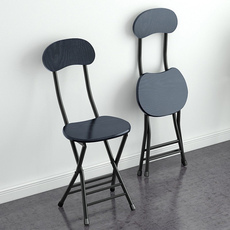 2 x Grace Steel and Wood Folding Chairs (Black) - Dshop.com.au