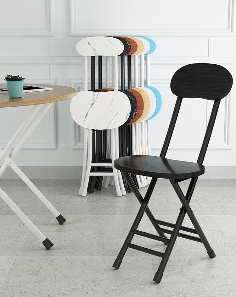 2 x Grace Steel and Wood Folding Chairs (Black) - Dshop.com.au