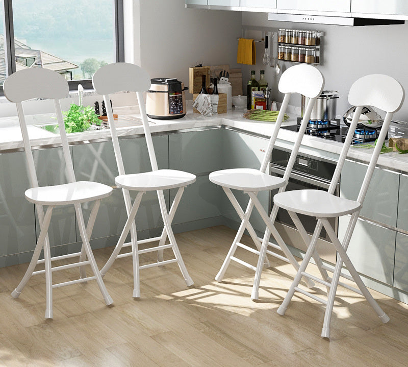 2 x Grace Steel and Wood Folding Chair (White) - Dshop.com.au