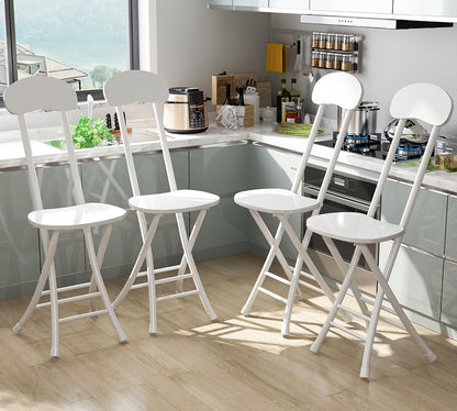 2 x Grace Steel and Wood Folding Chair (White) - Dshop.com.au