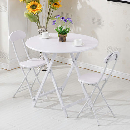 2 x Grace Steel and Wood Folding Chair (White) - Dshop.com.au