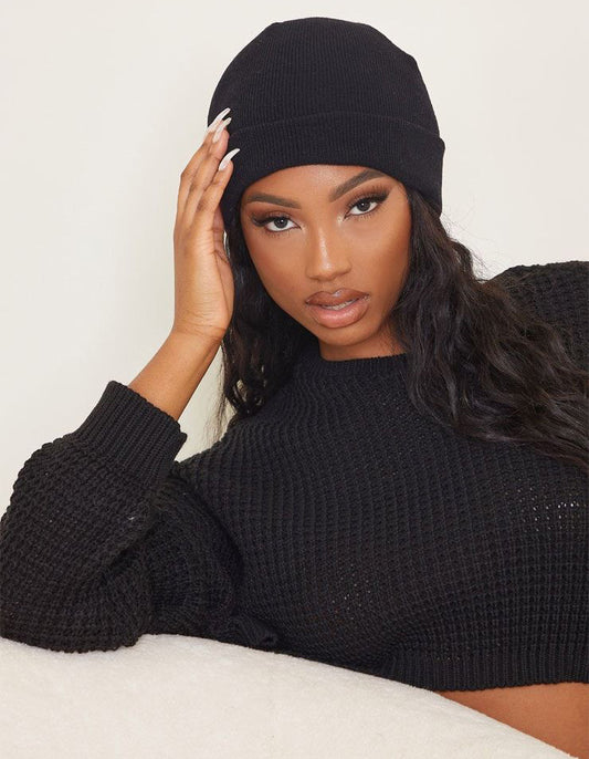 Comfortable Unisex Men's Women's Beanie (BLACK) - Dshop.com.au