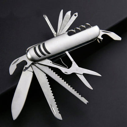 11 in 1 Stainless Steel Folding Army Knife Multitool Camping EDC Tools