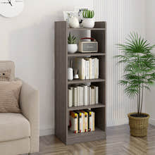 Essentia 4-Tier Storage Shelf Bookcase Shelving Unit Organizer (Rustic Grey)