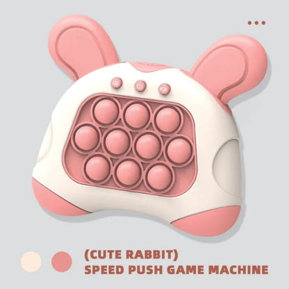 Light Up Push Pop Puzzle Eletric Handheld Game Console Fidget Toy Machine (Pink Rabbit) - Dshop.com.au