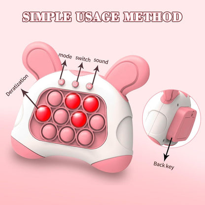 Light Up Push Pop Puzzle Eletric Handheld Game Console Fidget Toy Machine (Pink Rabbit) - Dshop.com.au