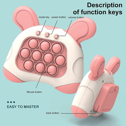 Light Up Push Pop Puzzle Eletric Handheld Game Console Fidget Toy Machine (Pink Rabbit) - Dshop.com.au