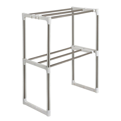 2-Tier Steel Multipurpose Storage Shelf Kitchen Microwave Stand Rack Cabinet - Dshop.com.au