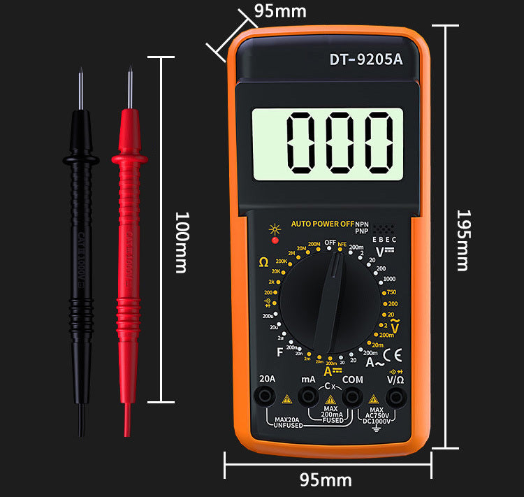 Digital LCD Multimeter Electrical Tester Voltmeter Ammeter Ohmmeter - Dshop.com.au