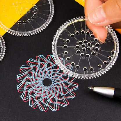 Geometric Art Creative Spirograph Drawing Set Educational Toy Kit - Dshop.com.au