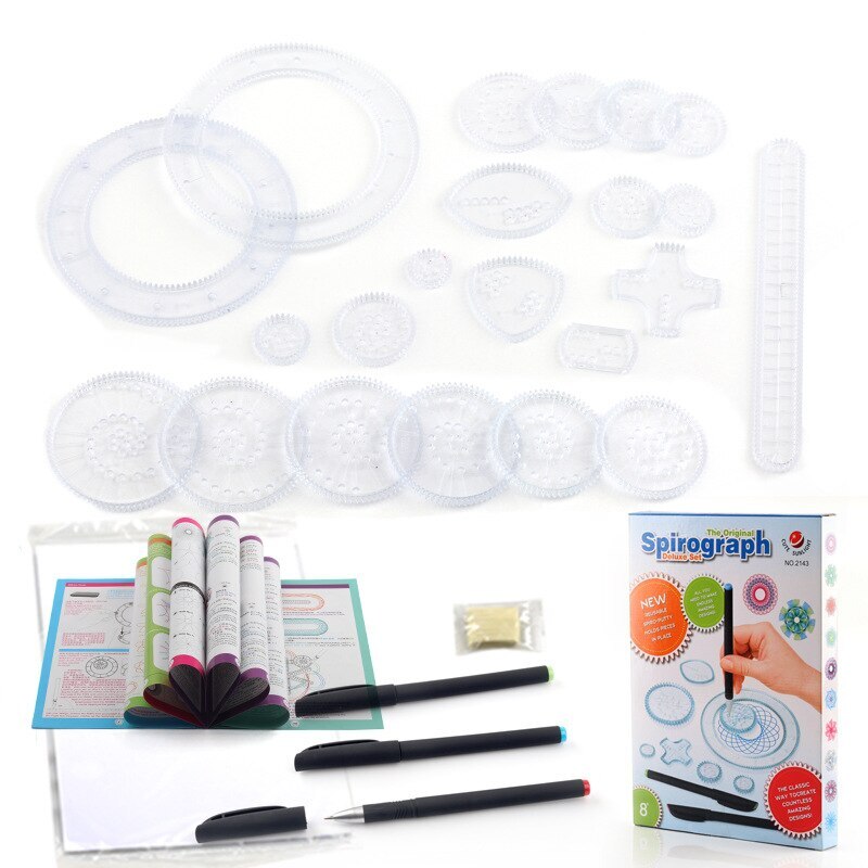 Geometric Art Creative Spirograph Drawing Set Educational Toy Kit - Dshop.com.au