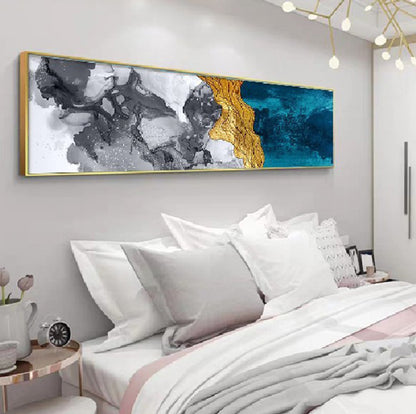 Abstract Wall Art Framed Long Canvas Painting - 100cm x 30cm - Dshop.com.au