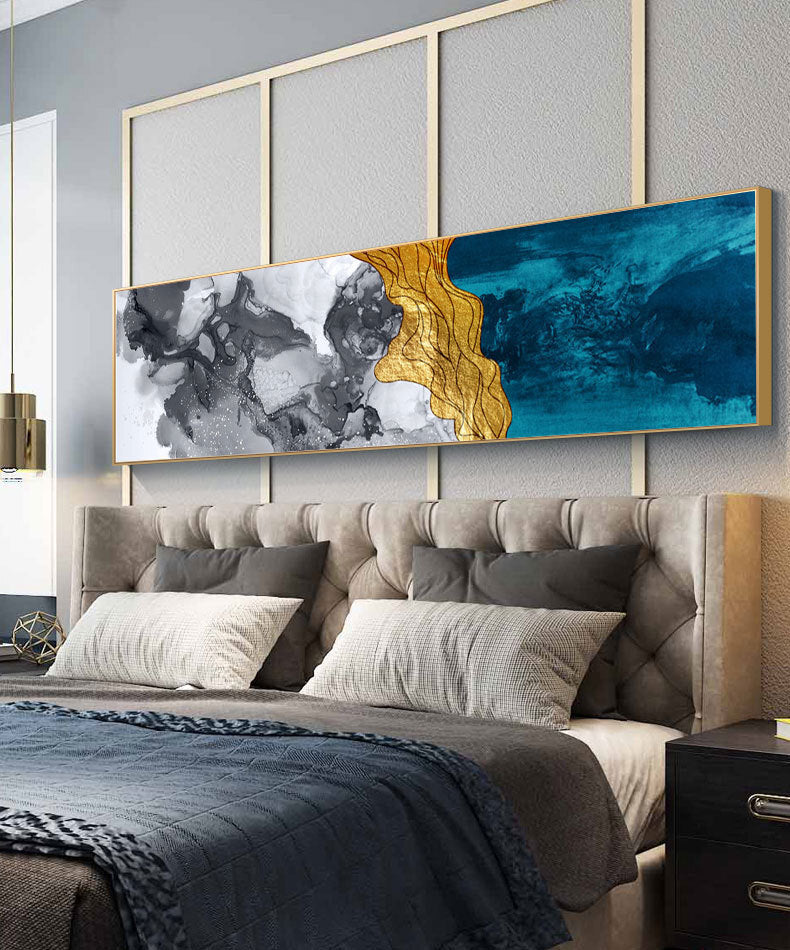 Abstract Wall Art Framed Long Canvas Painting - 100cm x 30cm - Dshop.com.au