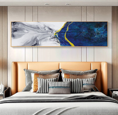 Abstract Wall Art Framed Long Canvas Painting - 100cm x 30cm - Dshop.com.au