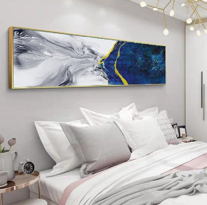 Abstract Wall Art Framed Long Canvas Painting - 100cm x 30cm - Dshop.com.au