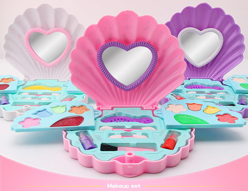 3-Layer Beauty Princess Girl's Pearl Shell Makeup Case Play Set - Dshop.com.au