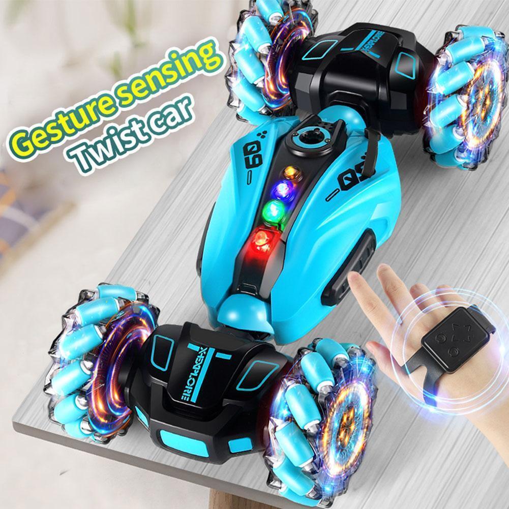 RC Hand Gesture Remote Control 4WD Mist Twister Stunt Car (Blue) - Dshop.com.au