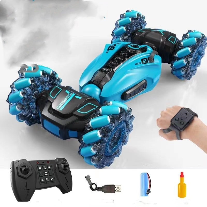 RC Hand Gesture Remote Control 4WD Mist Twister Stunt Car (Blue) - Dshop.com.au