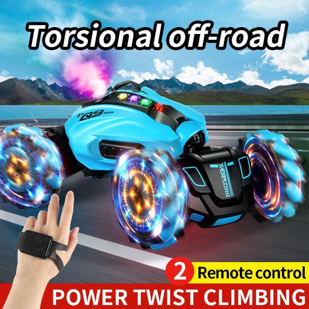 RC Hand Gesture Remote Control 4WD Mist Twister Stunt Car (Blue) - Dshop.com.au