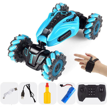 RC Hand Gesture Remote Control 4WD Mist Twister Stunt Car (Blue) - Dshop.com.au