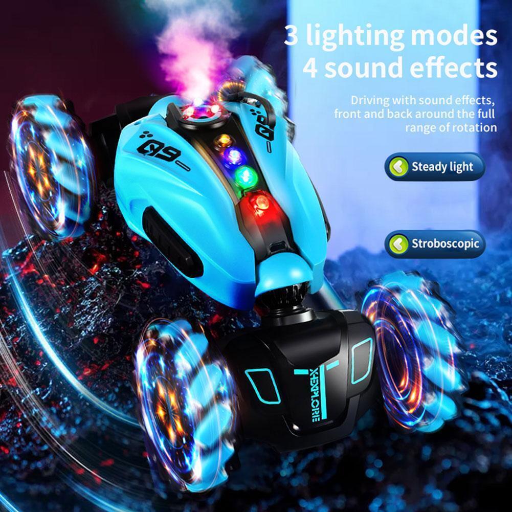 RC Hand Gesture Remote Control 4WD Mist Twister Stunt Car (Blue) - Dshop.com.au