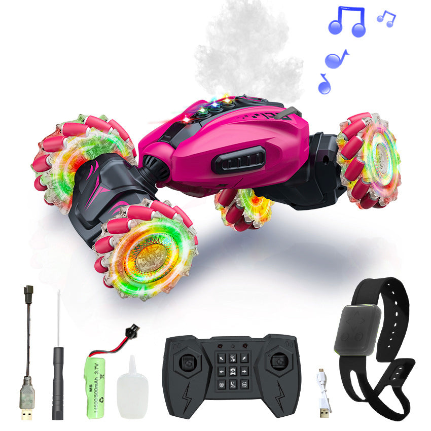 RC Hand Gesture Remote Control 4WD Mist Twister Stunt Car (Pink) - Dshop.com.au