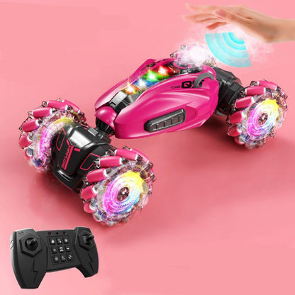 RC Hand Gesture Remote Control 4WD Mist Twister Stunt Car (Pink) - Dshop.com.au