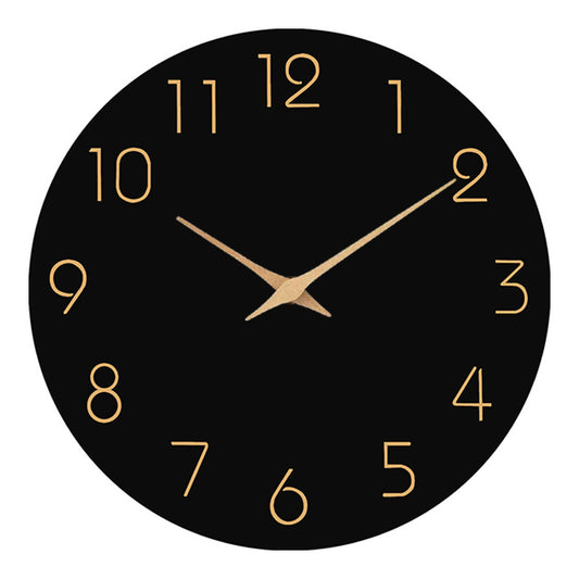 Minimalist Wooden Home Decor Black Wall Clock