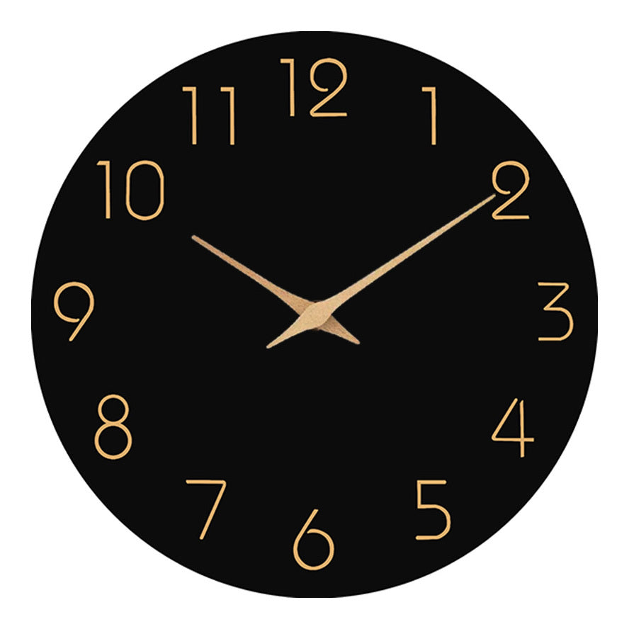 Minimalist Wooden Home Decor Black Wall Clock - Dshop.com.au