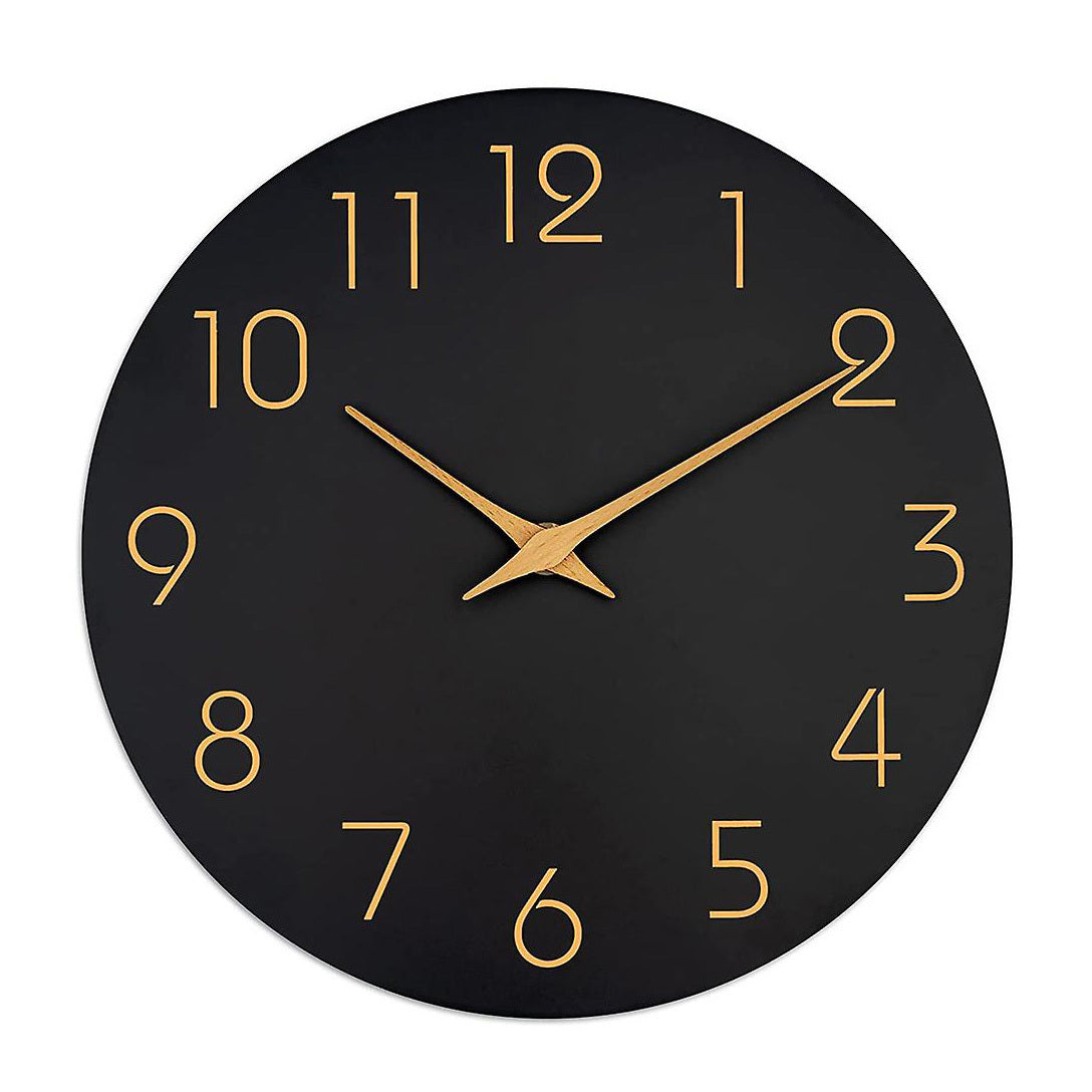 Minimalist Wooden Home Decor Black Wall Clock - Dshop.com.au