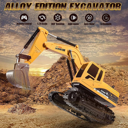 Remote Control Excavator Construction Tractor RC Alloy Toy Truck - Dshop.com.au