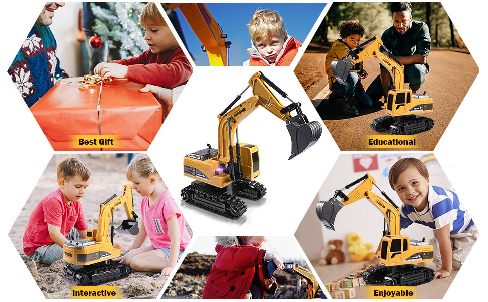 Remote Control Excavator Construction Tractor RC Alloy Toy Truck - Dshop.com.au