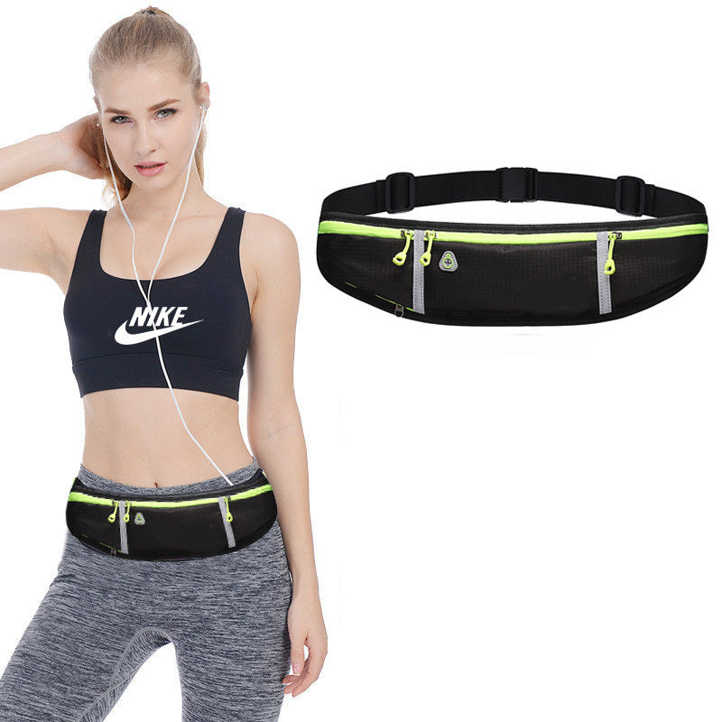 Fitness Outdoor Sports Belt Bag Running Waist Zip Pouch (Black) - Dshop.com.au