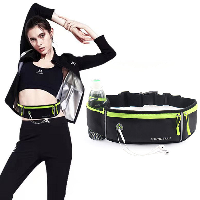 Fitness Outdoor Sports Belt Bag Running Waist Zip Pouch (Black) - Dshop.com.au