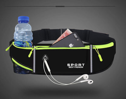 Fitness Outdoor Sports Belt Bag Running Waist Zip Pouch (Black) - Dshop.com.au