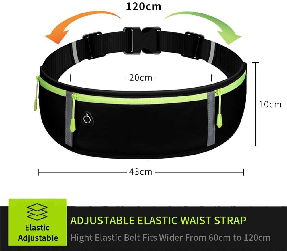 Fitness Outdoor Sports Belt Bag Running Waist Zip Pouch (Black) - Dshop.com.au