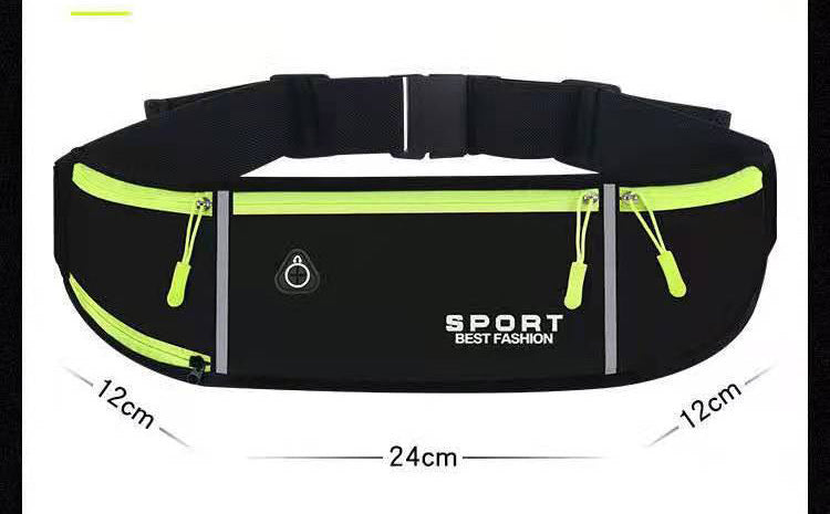 Fitness Outdoor Sports Belt Bag Running Waist Zip Pouch (Black) - Dshop.com.au