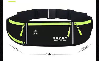 Fitness Outdoor Sports Belt Bag Running Waist Zip Pouch (Black) - Dshop.com.au