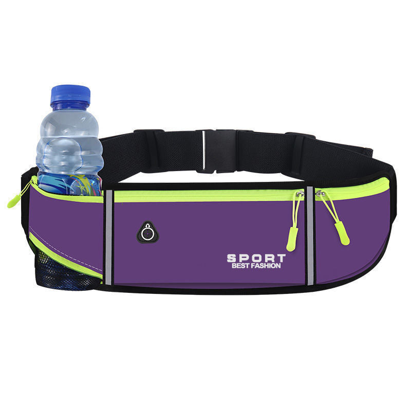 Fitness Outdoor Sports Belt Bag Running Waist Zip Pouch (Purple) - Dshop.com.au