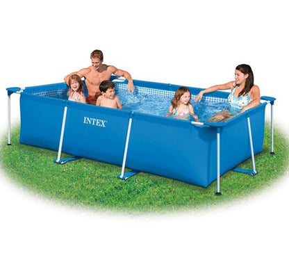 Intex Rectangle Metal Frame Above Ground Family Swimming Pool - Dshop.com.au