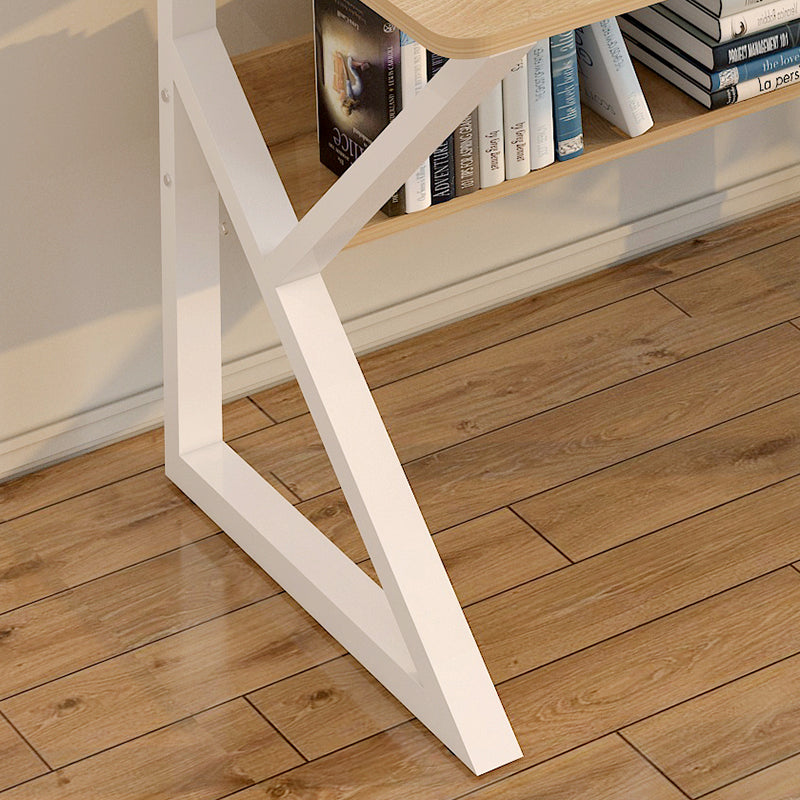 Kori Wood & Metal Computer Desk with Shelf (Natural Oak) - 80cm