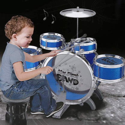 6PCS Kids Jazz Drum Musical Educational Instrument Toy Set (Blue) - Dshop.com.au