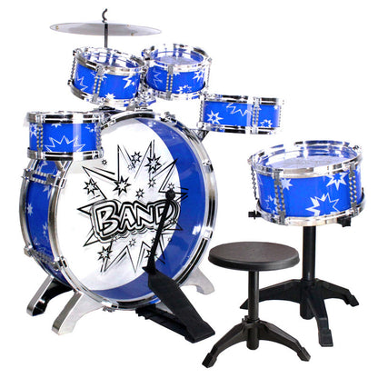 6PCS Kids Jazz Drum Musical Educational Instrument Toy Set (Blue) - Dshop.com.au