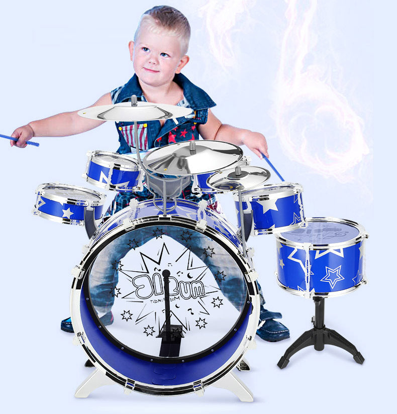 6PCS Kids Jazz Drum Musical Educational Instrument Toy Set (Blue) - Dshop.com.au