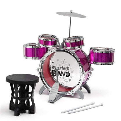 6PCS Kids Jazz Drum Musical Educational Instrument Toy Set (Purple) - Dshop.com.au