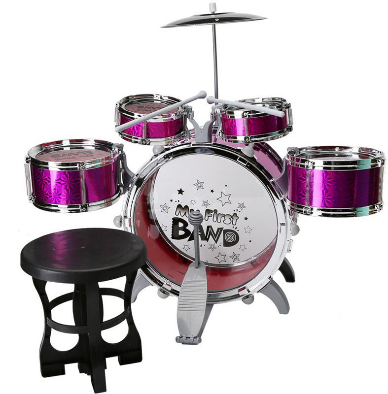 6PCS Kids Jazz Drum Musical Educational Instrument Toy Set (Purple) - Dshop.com.au