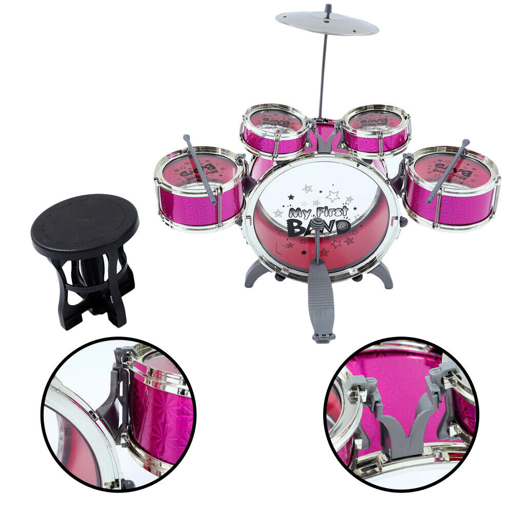 6PCS Kids Jazz Drum Musical Educational Instrument Toy Set (Purple) - Dshop.com.au