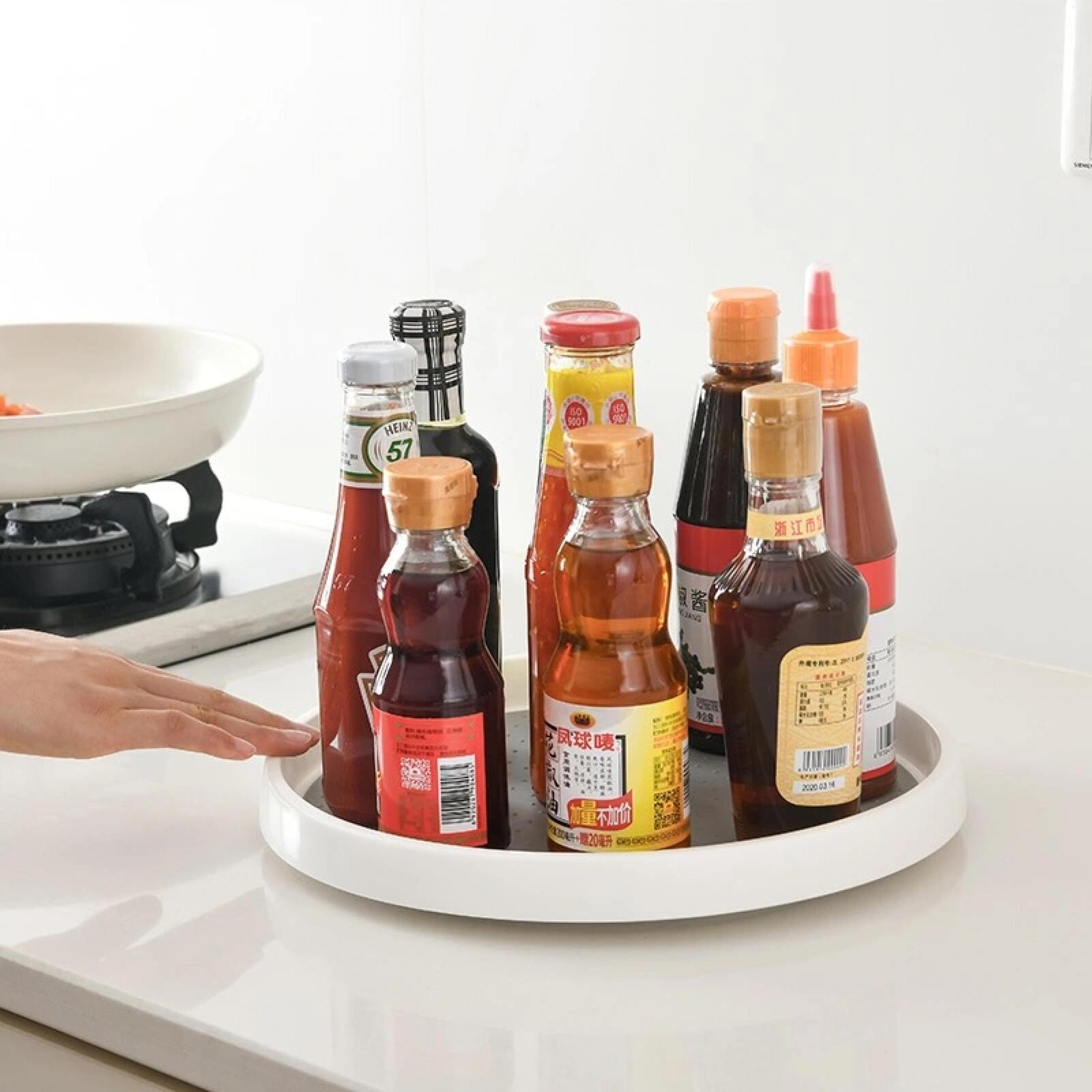 Rotating Spice Rack Lazy Suzan Kitchen Countertop Shelf Storage Organiser - Dshop.com.au